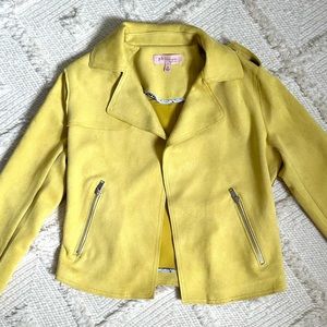Yellow Faux Suede Jacket